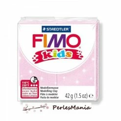 Bon marché 🎁 Perlesmania PAIN PATE FIMO KIDS ROSE PALE A PAILLETTE 42gr 8030-206 ⭐