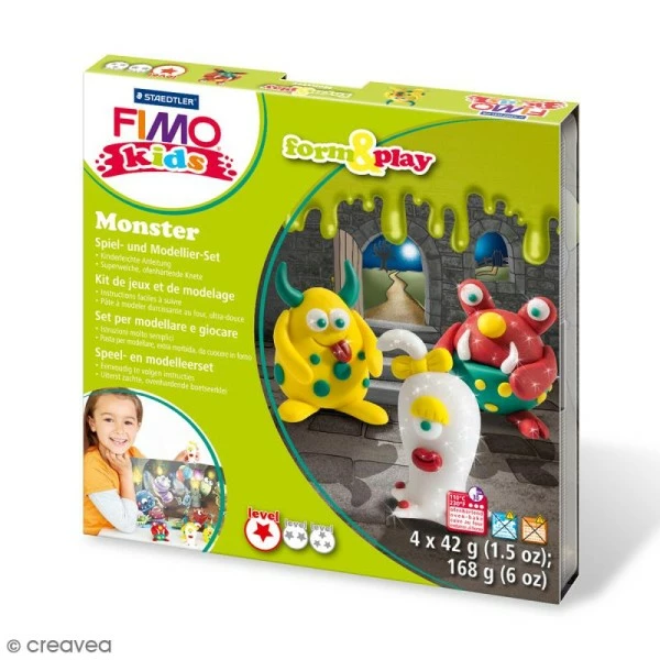 Nouveau đ Kit Pâte Fimo Kids - Monster - Niveau Facile â¤ď¸ 3 Nouveau đ Kit Pâte Fimo Kids - Monster - Niveau Facile â¤ď¸