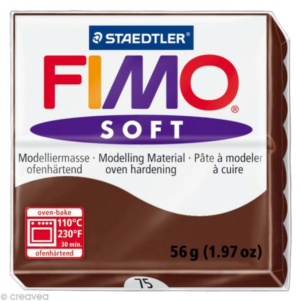 Bon marché ⭐ Pâte Fimo Soft Marron Chocolat 75 - 56 Gr ⌛ 3 Bon marché ⭐ Pâte Fimo Soft Marron Chocolat 75 - 56 Gr ⌛