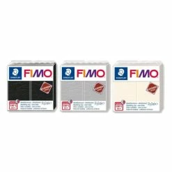 De gros ⌛ Graine Créative Pate Fimo 3 Pâtes Polymères Effet Cuir - Ivoire-Gris-Noir 🔥
