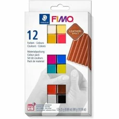 Remise 🌟 Fimo Fimo Effect Kit De Pâte à Modeler "Effet Cuir" - Kit De 12 🛒