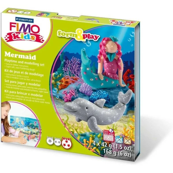 Remise ✔️ Pate Fimo Fimo Kids Kit De Modelage Form & Play "Mermaid" 🌟 3 Remise ✔️ Pate Fimo Fimo Kids Kit De Modelage Form & Play "Mermaid" 🌟