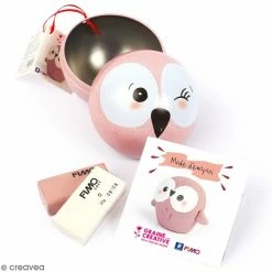 Budget 🔔 Graine Créative Fimo Soft Kit Fimo Boule De Noël Métallique - Chouette - 4 Pcs ✨