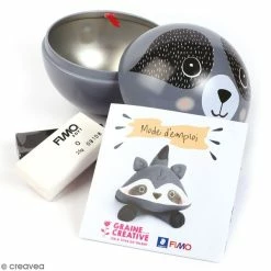 Tout neuf 🎁 Graine Créative Fimo Soft Kit Fimo Boule De Noël Métallique - Raton Laveur - 4 Pcs 🎁