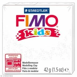 Budget 🌟 Pâte Fimo Kids Blanc Pailleté 052 - 42 Gr 🌟